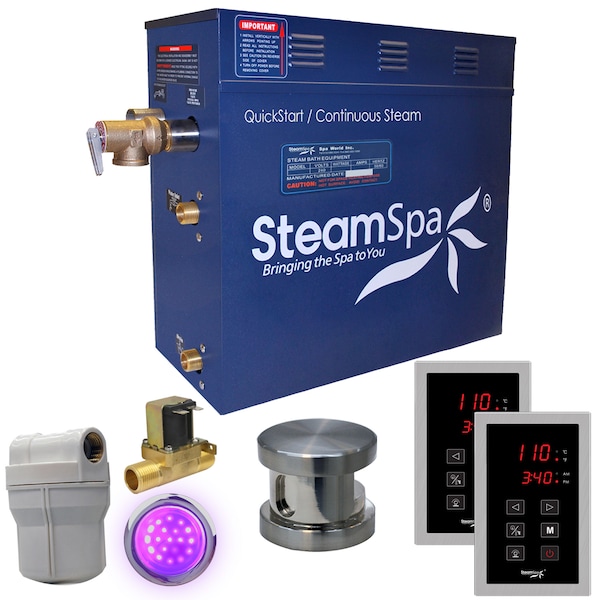 Steamspa Royal 4.5 KW Bath Generator with Auto Drain in Brushed Nickel RYT450BN-A - main